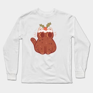 Christmas Pudding Cat Long Sleeve T-Shirt